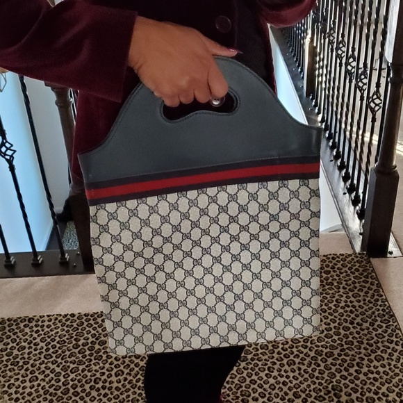 Gucci Handbags - Blue Vintage Gucci Shopper Tote Handbag Authentic